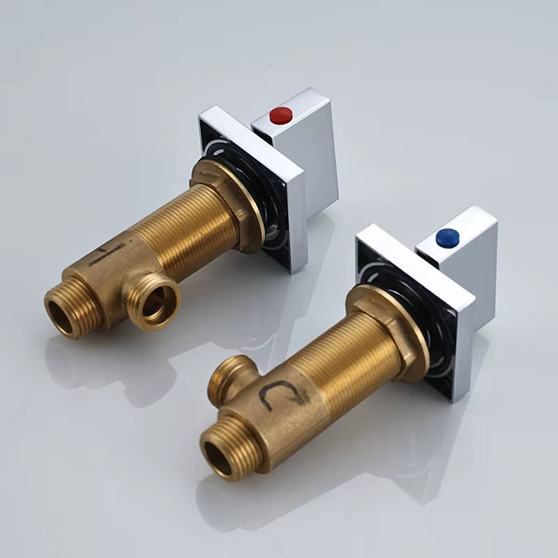 Basin Faucets Brass Polished Chrome Deck Mounted Dual Handle Hot and Cold Water Mixer Tap 3 Hole Para Bathroom Sink