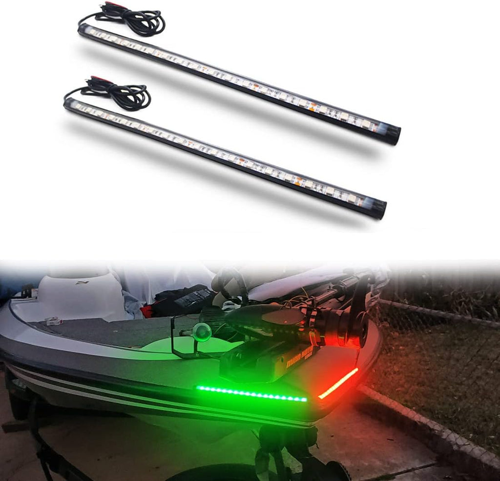 Marine Boat Navigation Lights, Night Fishing Light, No Drilling Adhesive Install Bow Lights for Pontoon, Bass Boats, Jon Boats, Jet Ski, Kayak