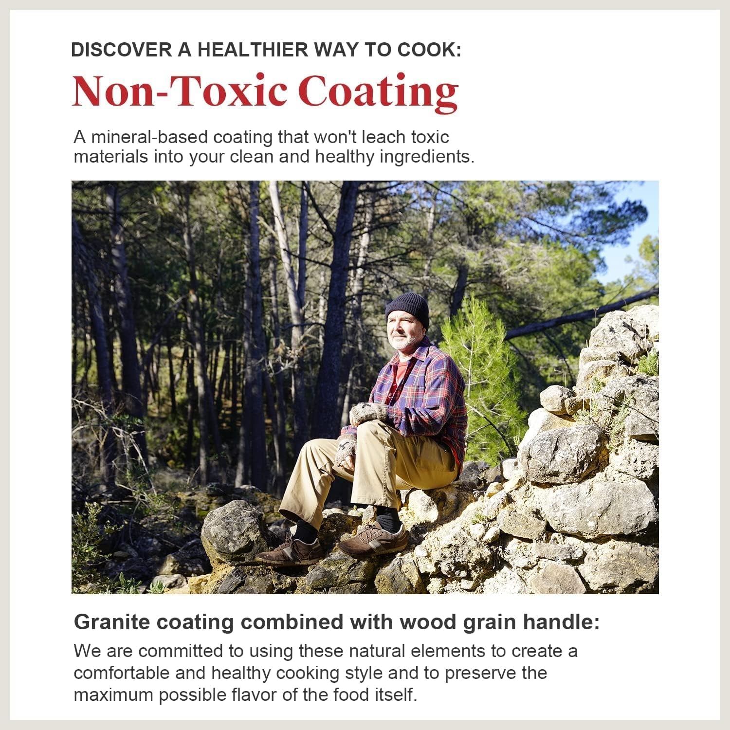 Nonstick Granite Frying Pan Skillet, Non Stick Omelette Fry Pans, Omelet Egg Pan, Stone Cookware Chef'S Pan, Induction Compatible, PFOA Free (Gray, 9.5 Inch)