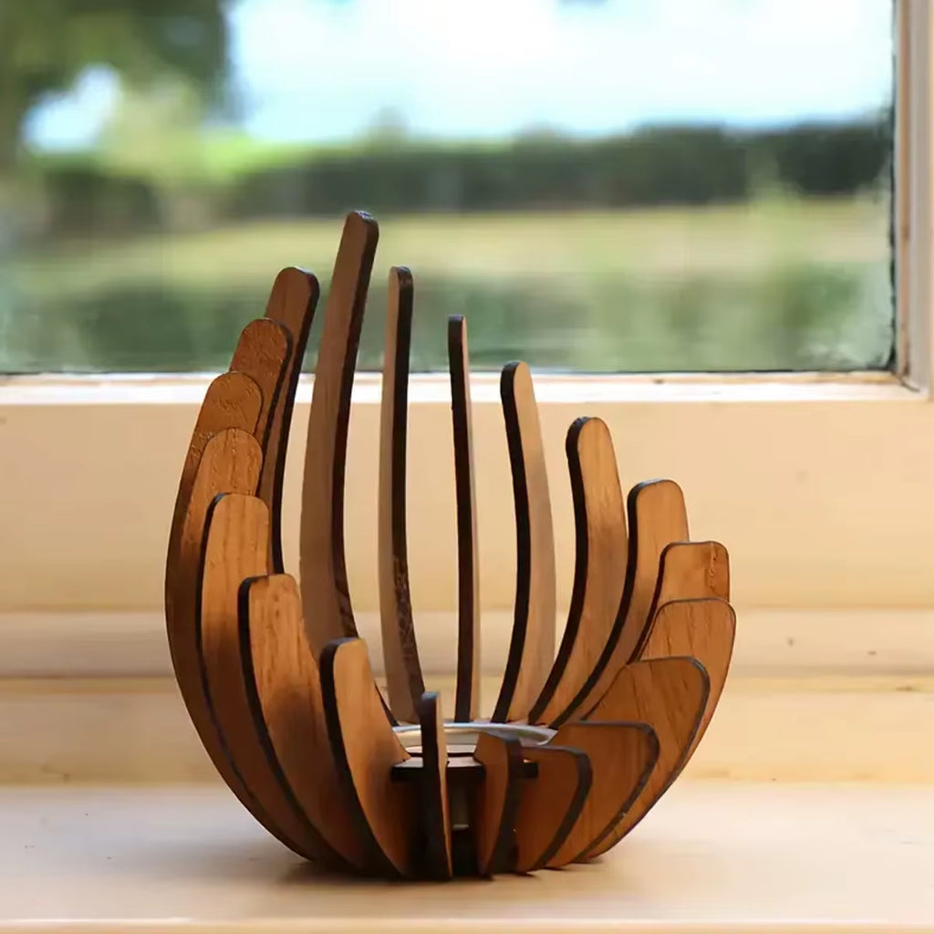 1Pc Hand-Assembled Lotus Candle Holder - Elegant Wooden Tea Light Centerpiece, Home Table Decor for Weddings, Christmas