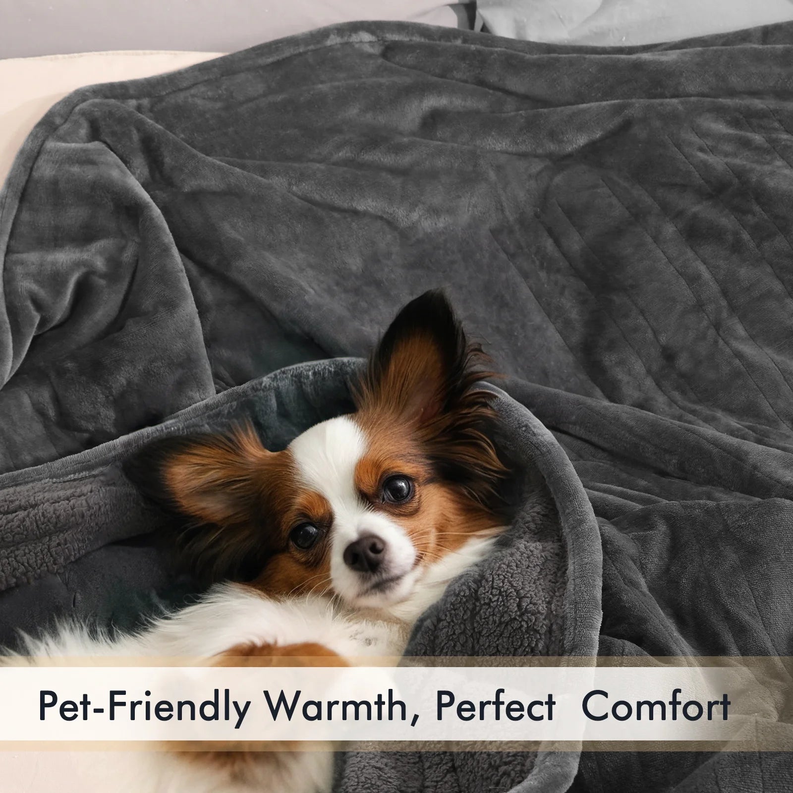 Heated Blanket Queen Size 84''X90'', Fast Heating with Dual Controllers Electric Blanket, 10 Heating Levels, 10H Timer, Preheat Function - Gray