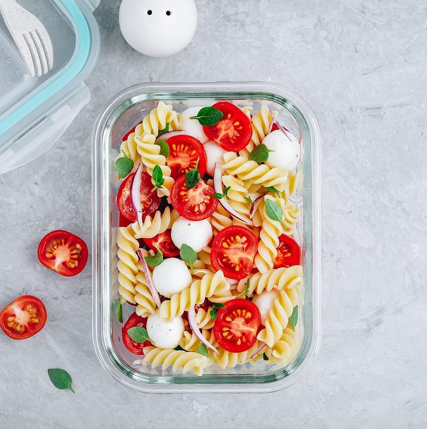 10-Piece Borosilicate Glass Meal Prep Containers – 100% Leak-Proof Snap-Lock Lids, Airtight & Bpa-Free – Freezer, Microwave & Oven Safe (Glass Only) – Stackable/Nestable Food Storage Set