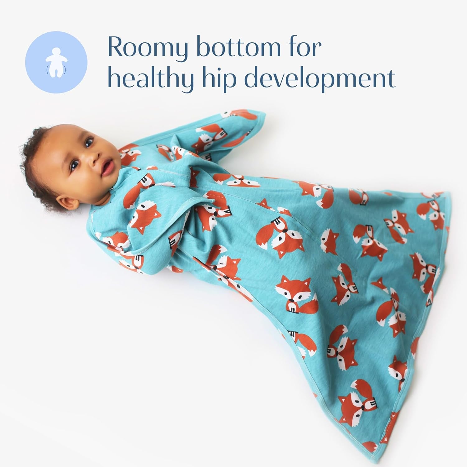 Zipadee-Zip Transition Swaddle - Cozy Baby Swaddle Blanket with Zipper Convenience - Roomy Wearable Blanket for Easy Diaper Changes - Friendly Fox, X-Small (3-6 Month)
