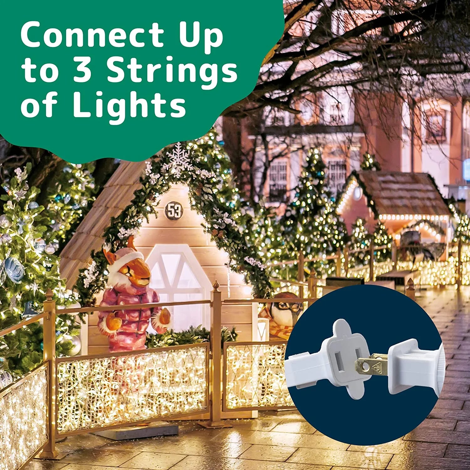 Christmas Lights (60 Feet, 300 Lights) - Clear White Christmas Tree Lights with White Wire - Indoor/Outdoor String Lights - Warm White Twinkle Lights