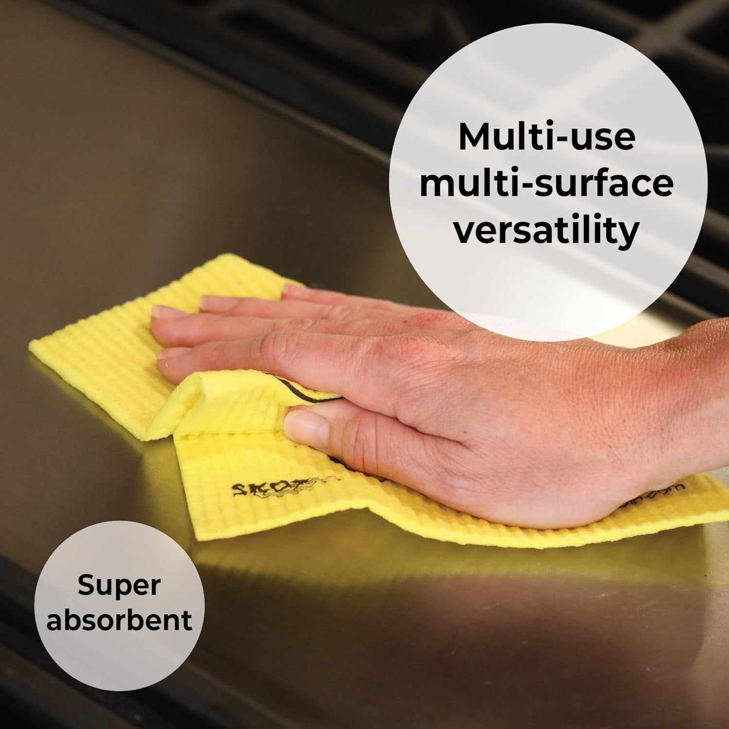 Cloth, 4-Pack Versatile Swedish Dishcloths for Kitchen and Household Use, Reusable Cleaning Cloths, Planet-Friendly, Dishwasher and Dryer-Safe, Assorted Colors