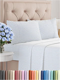 Cal King Size 4 Piece Sheet Set - Comfy Breathable & Cooling Bed Sheets Set - Hotel Luxury Bedding for Women, Men, Kids, Teens, Boys & Girls - Deep Pockets & Wrinkle Free - Oeko-Tex - Blue Stripes 2