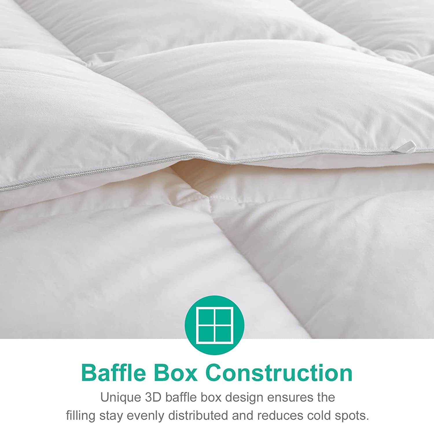 Heavyweight down Feather Fibers Comforter California King Size - Ultra-Soft Luxury High Fill-Power Hotel-Style Thicker Winter Duvet Insert for Colder Weather/Sleeper (104X96, White)