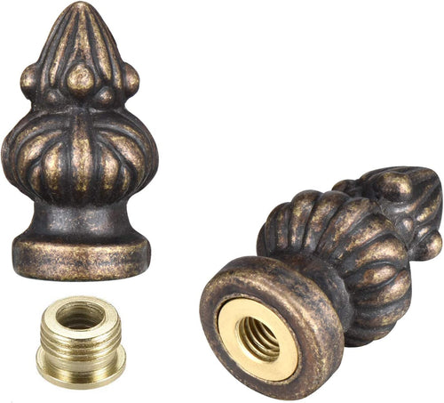 2 Packs Lamp Finial Cap Knob Lamp Decoration for Lamp Shade, Antique Brass, 1-3/8 Inches (Small Size)